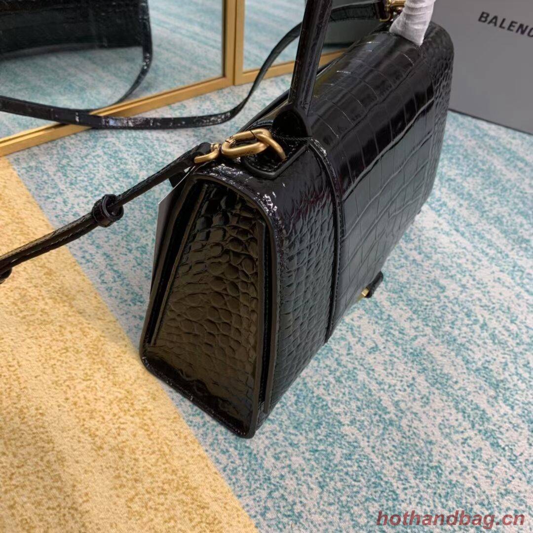 Balenciaga HOURGLASS MEDIUM TOP HANDLE BAG B108892E black&aged-gold hardware Balenciaga HOURGLASS MEDIUM TOP HANDLE BAG B108892E black&aged-gold hardware