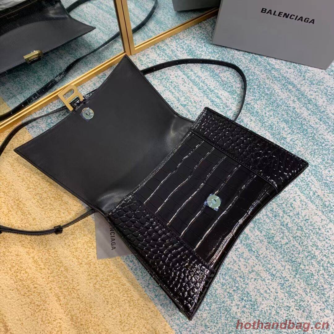 Balenciaga HOURGLASS MEDIUM TOP HANDLE BAG B108892E black&aged-gold hardware Balenciaga HOURGLASS MEDIUM TOP HANDLE BAG B108892E black&aged-gold hardware