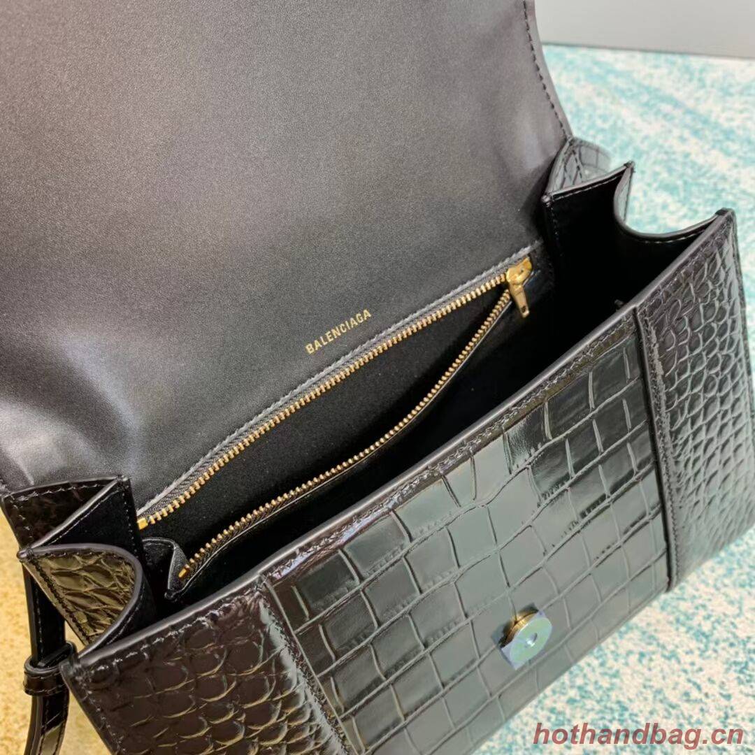 Balenciaga HOURGLASS MEDIUM TOP HANDLE BAG B108892E black&aged-gold hardware Balenciaga HOURGLASS MEDIUM TOP HANDLE BAG B108892E black&aged-gold hardware