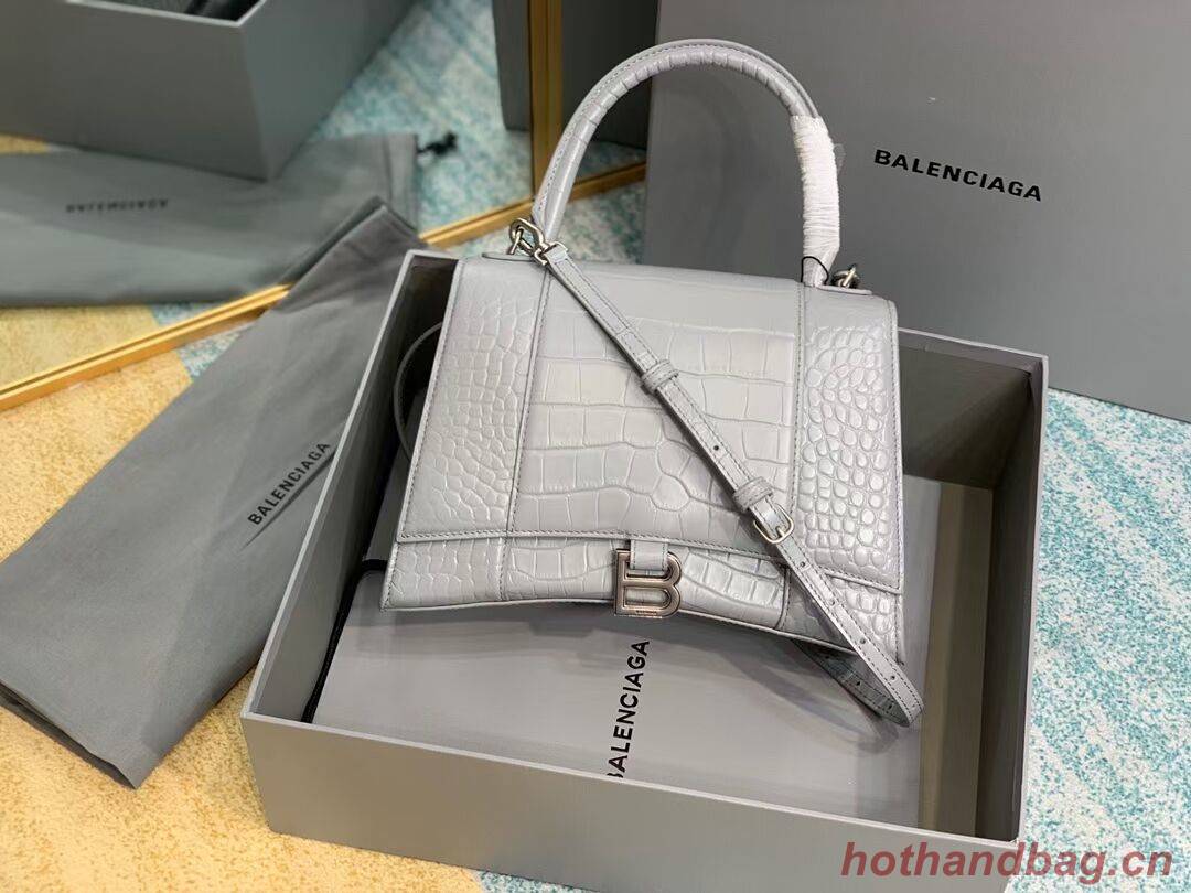 Balenciaga HOURGLASS MEDIUM TOP HANDLE BAG B108892E grey Balenciaga HOURGLASS MEDIUM TOP HANDLE BAG B108892E grey