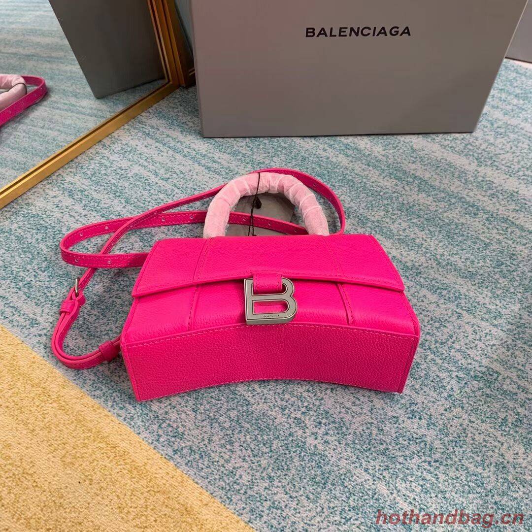Balenciaga HOURGLASS XS TOP HANDLE BAG Grained calsfkin B108896 neon pink Balenciaga HOURGLASS XS TOP HANDLE BAG Grained calsfkin B108896 neon pink