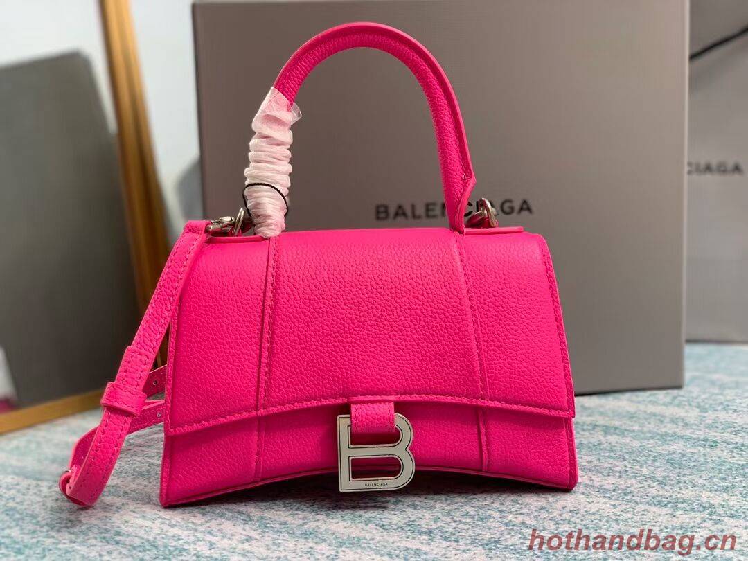 Balenciaga HOURGLASS XS TOP HANDLE BAG Grained calsfkin B108896 neon pink Balenciaga HOURGLASS XS TOP HANDLE BAG Grained calsfkin B108896 neon pink