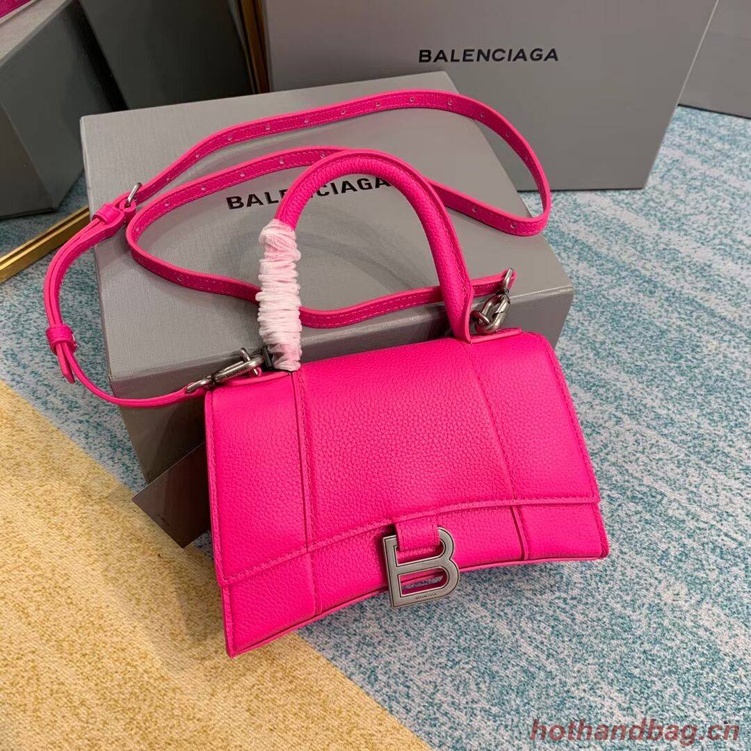 Balenciaga HOURGLASS XS TOP HANDLE BAG Grained calsfkin B108896 neon pink Balenciaga HOURGLASS XS TOP HANDLE BAG Grained calsfkin B108896 neon pink