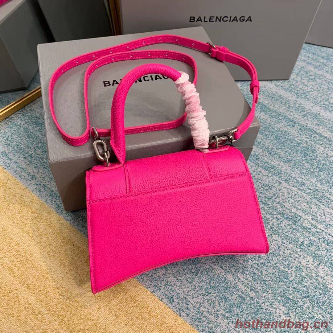 Balenciaga HOURGLASS XS TOP HANDLE BAG Grained calsfkin B108896 neon pink Balenciaga HOURGLASS XS TOP HANDLE BAG Grained calsfkin B108896 neon pink