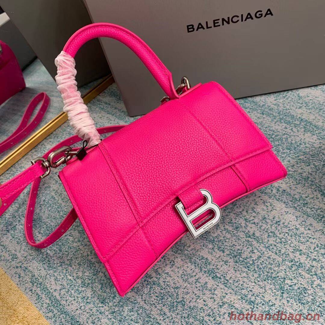 Balenciaga HOURGLASS XS TOP HANDLE BAG Grained calsfkin B108896 neon pink Balenciaga HOURGLASS XS TOP HANDLE BAG Grained calsfkin B108896 neon pink