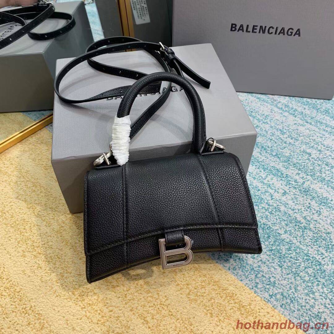 Balenciaga HOURGLASS XS TOP HANDLE BAG Grained calsfkin B108896 black Balenciaga HOURGLASS XS TOP HANDLE BAG Grained calsfkin B108896 black