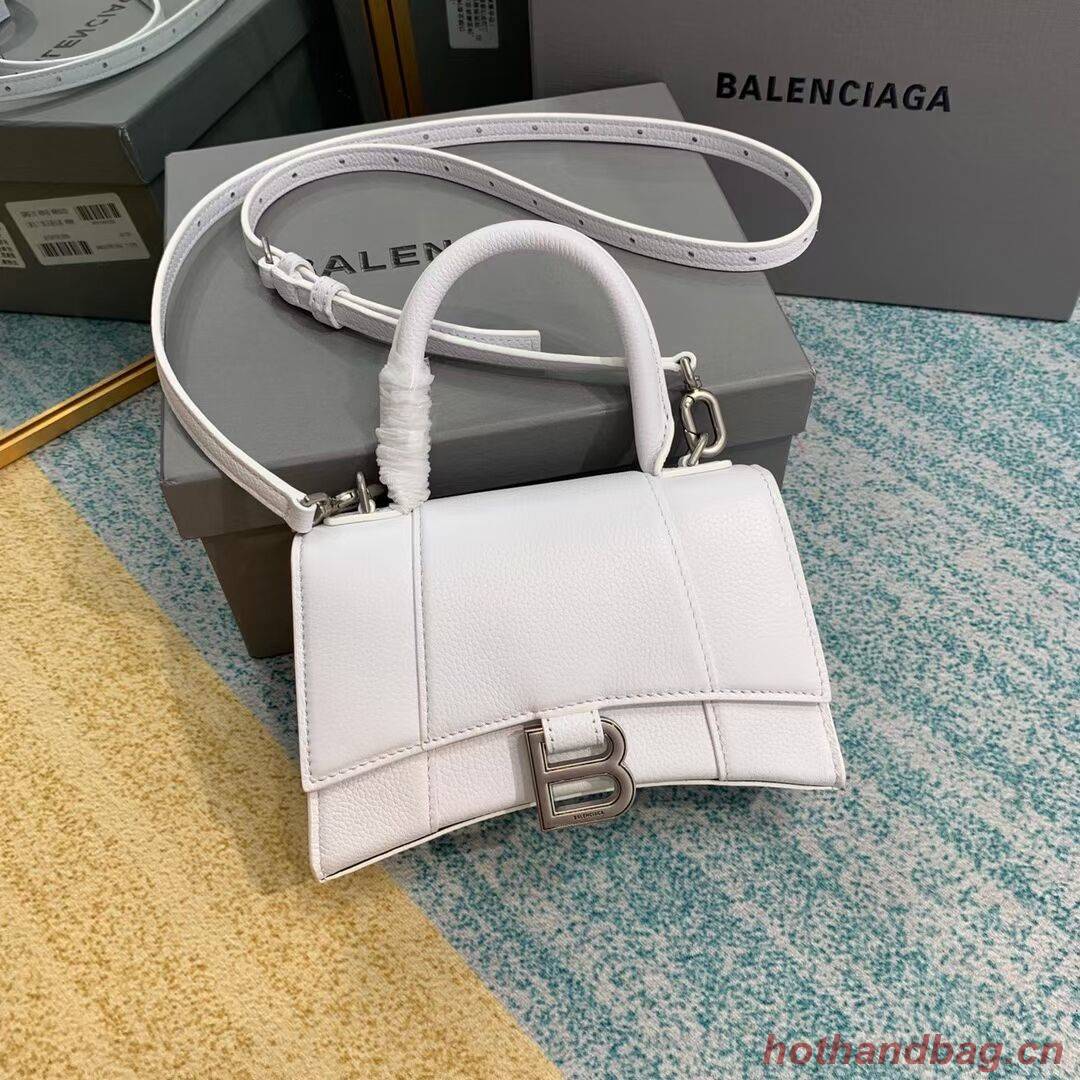 Balenciaga HOURGLASS XS TOP HANDLE BAG Grained calsfkin B108896 white Balenciaga HOURGLASS XS TOP HANDLE BAG Grained calsfkin B108896 white