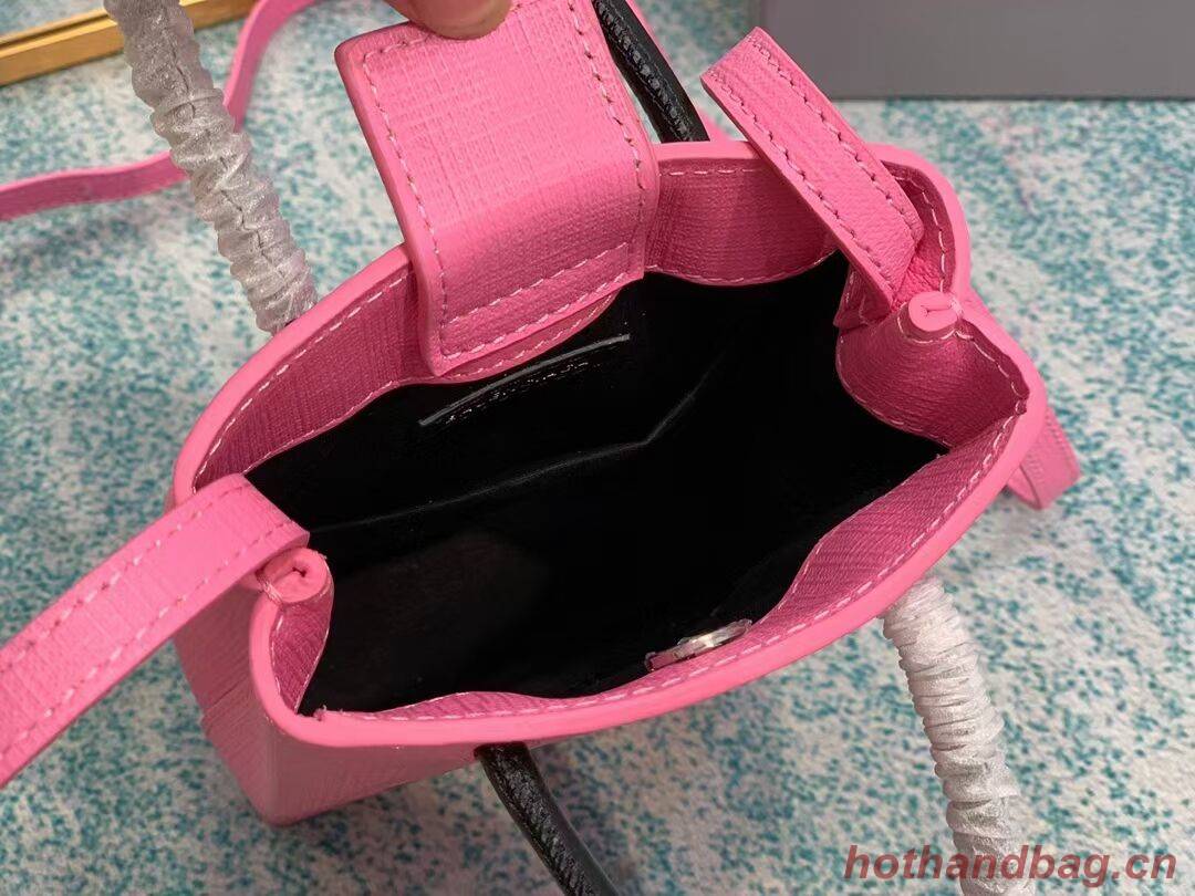 Balenciaga Original Leather Mini Shopper Bag B152865 pink&black Balenciaga Original Leather Mini Shopper Bag B152865 pink&black