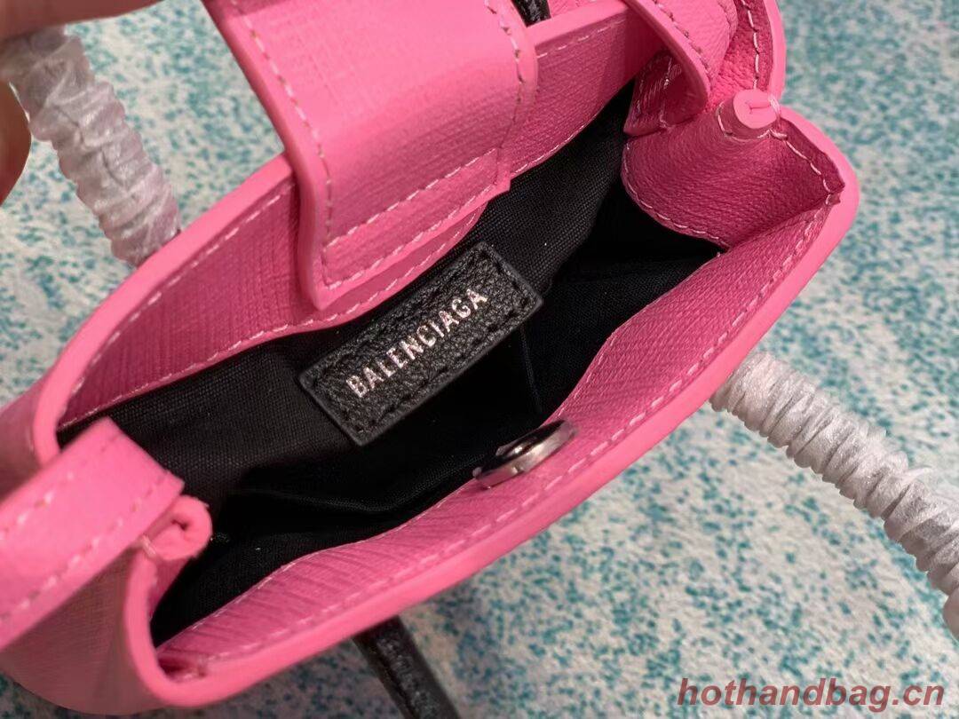 Balenciaga Original Leather Mini Shopper Bag B152865 pink&black Balenciaga Original Leather Mini Shopper Bag B152865 pink&black