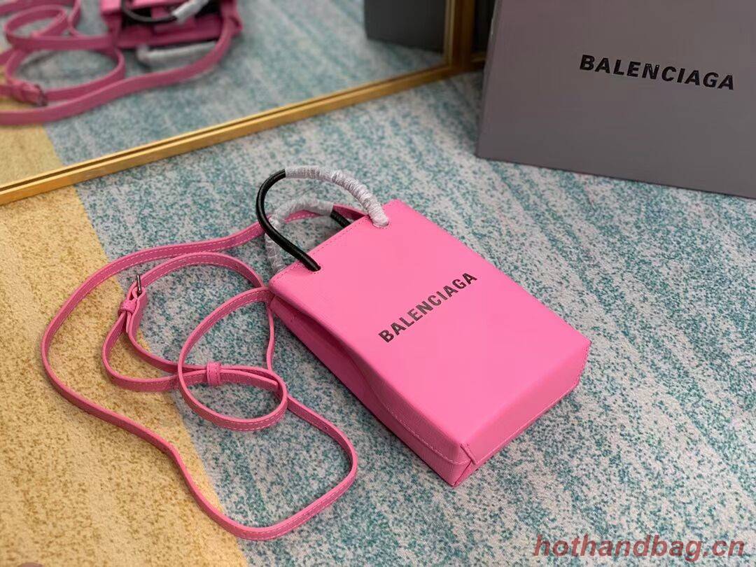 Balenciaga Original Leather Mini Shopper Bag B152865 pink&black Balenciaga Original Leather Mini Shopper Bag B152865 pink&black