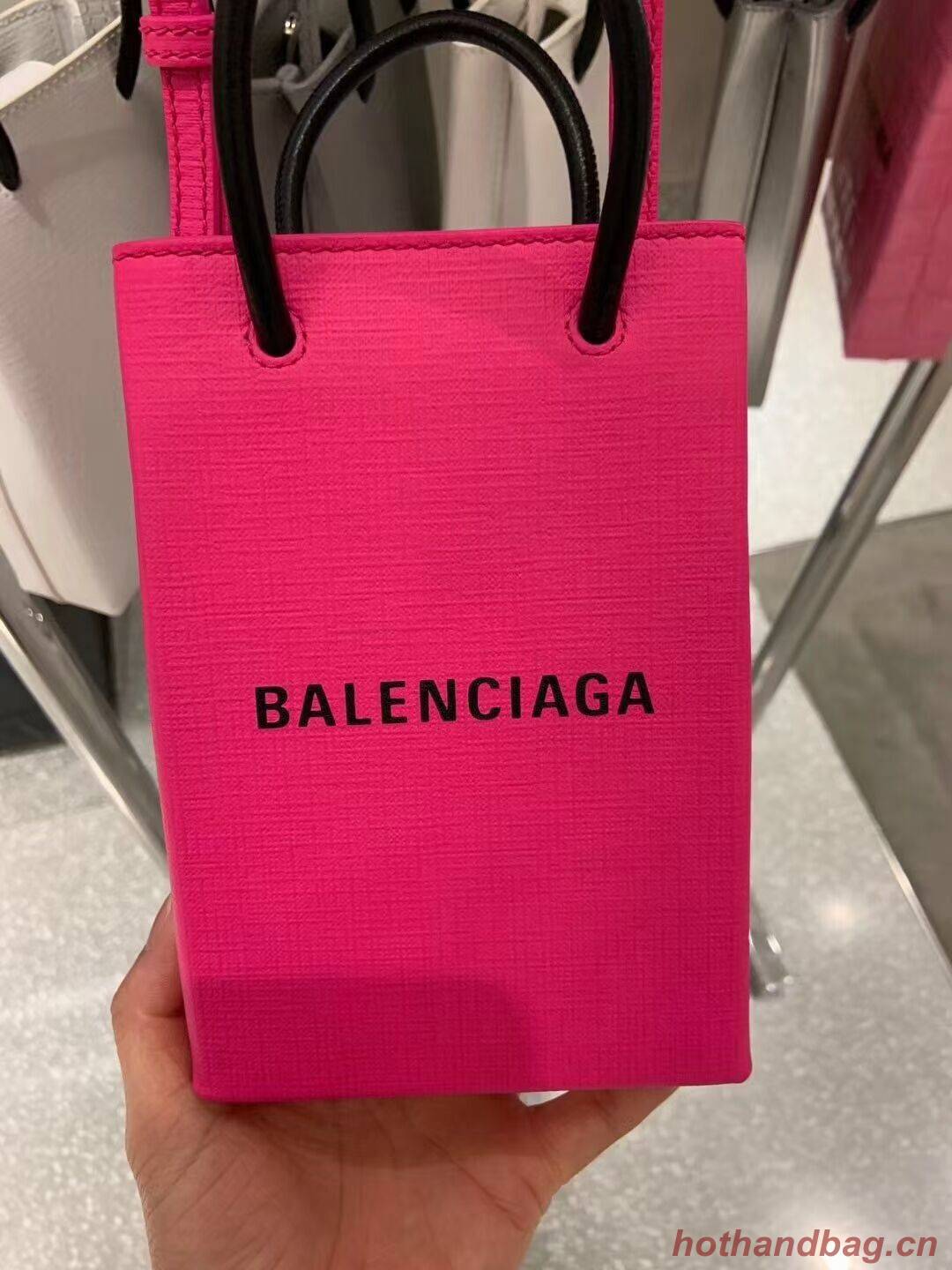 Balenciaga Original Leather Mini Shopper Bag B152865 pink&black Balenciaga Original Leather Mini Shopper Bag B152865 pink&black
