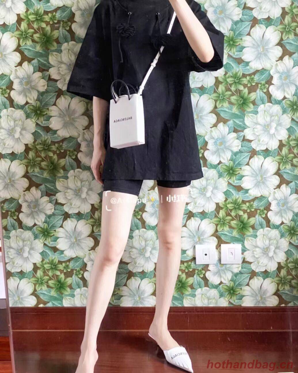 Balenciaga Original Leather Mini Shopper Bag B152865 white&green Balenciaga Original Leather Mini Shopper Bag B152865 white&green