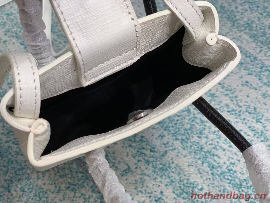 Balenciaga Original Leather Mini Shopper Bag B152865 white&green Balenciaga Original Leather Mini Shopper Bag B152865 white&green