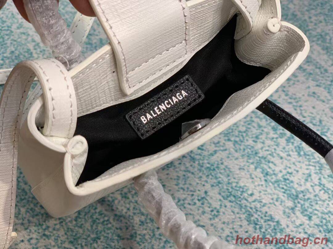 Balenciaga Original Leather Mini Shopper Bag B152865 white&green Balenciaga Original Leather Mini Shopper Bag B152865 white&green