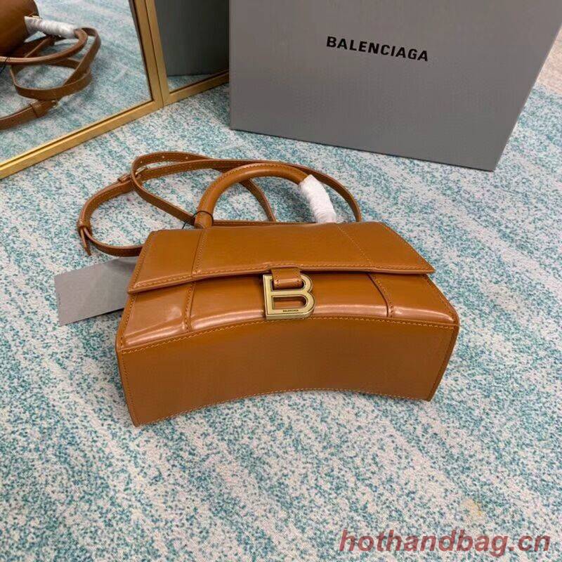 Balenciaga HOURGLASS SMALL TOP HANDLE BAG B108895-1 brown Balenciaga HOURGLASS SMALL TOP HANDLE BAG B108895-1 brown