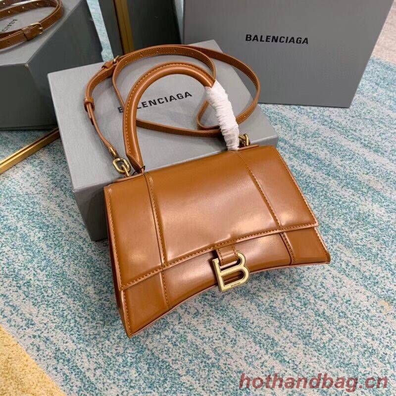 Balenciaga HOURGLASS SMALL TOP HANDLE BAG B108895-1 brown Balenciaga HOURGLASS SMALL TOP HANDLE BAG B108895-1 brown