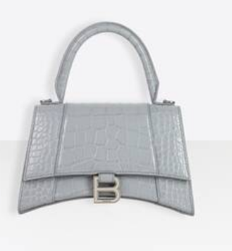 Balenciaga HOURGLASS SMALL TOP HANDLE BAG crocodile embossed calfskin B108895E grey Balenciaga HOURGLASS SMALL TOP HANDLE BAG crocodile embossed calfskin B108895E grey