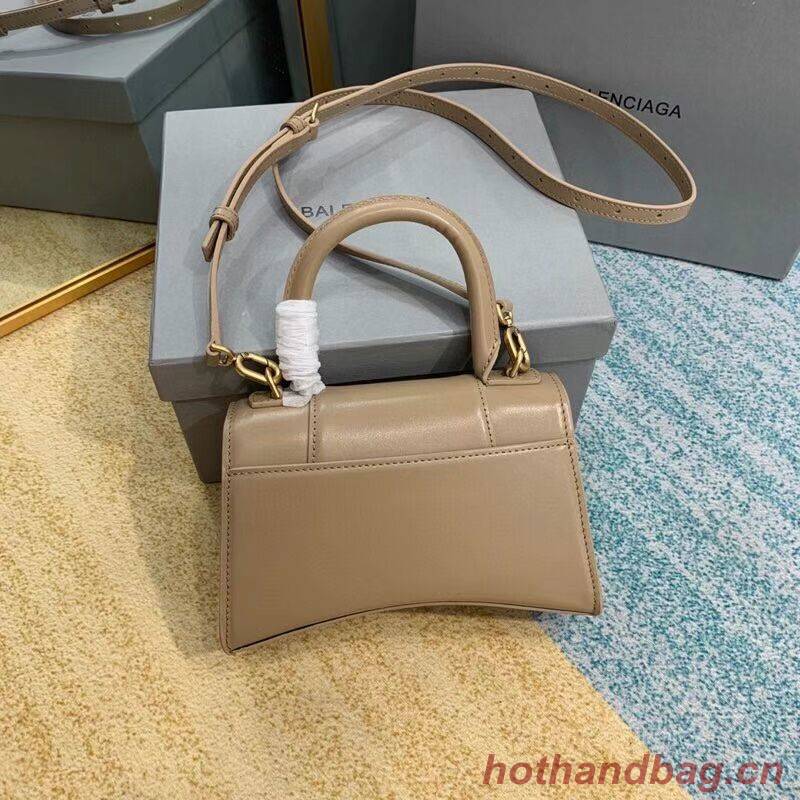 Balenciaga Hourglass XS Top Handle Bag shiny box calfskin 28331 apricot Balenciaga Hourglass XS Top Handle Bag shiny box calfskin 28331 apricot