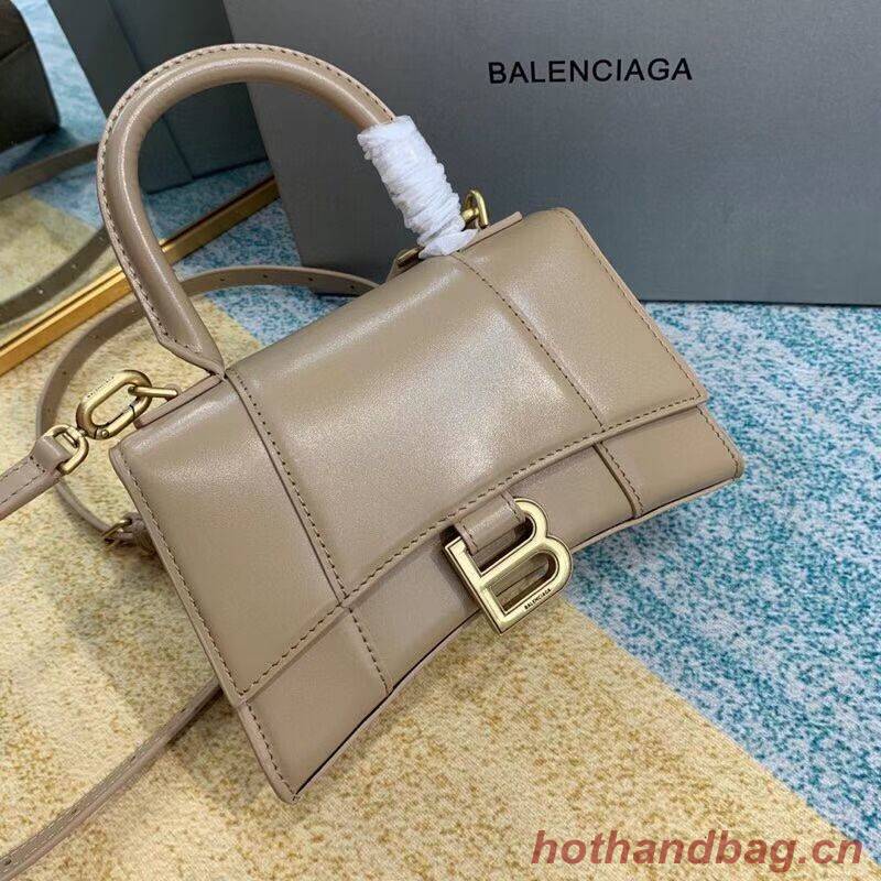 Balenciaga Hourglass XS Top Handle Bag shiny box calfskin 28331 apricot Balenciaga Hourglass XS Top Handle Bag shiny box calfskin 28331 apricot