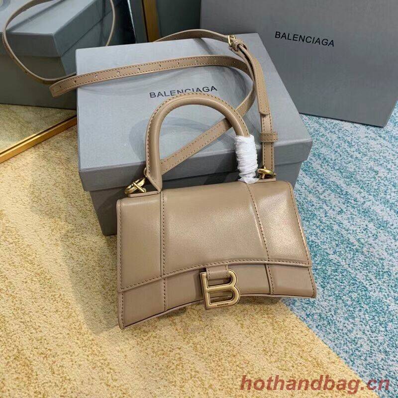 Balenciaga Hourglass XS Top Handle Bag shiny box calfskin 28331 apricot Balenciaga Hourglass XS Top Handle Bag shiny box calfskin 28331 apricot