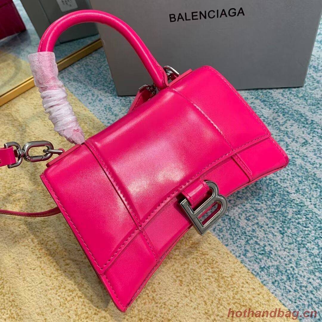 Balenciaga Hourglass XS Top Handle Bag shiny box calfskin 28331 neon pink Balenciaga Hourglass XS Top Handle Bag shiny box calfskin 28331 neon pink