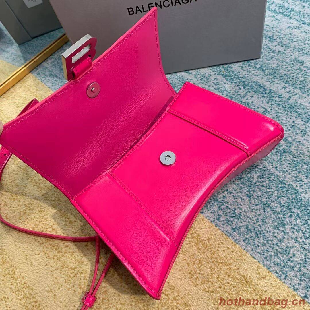 Balenciaga Hourglass XS Top Handle Bag shiny box calfskin 28331 neon pink Balenciaga Hourglass XS Top Handle Bag shiny box calfskin 28331 neon pink