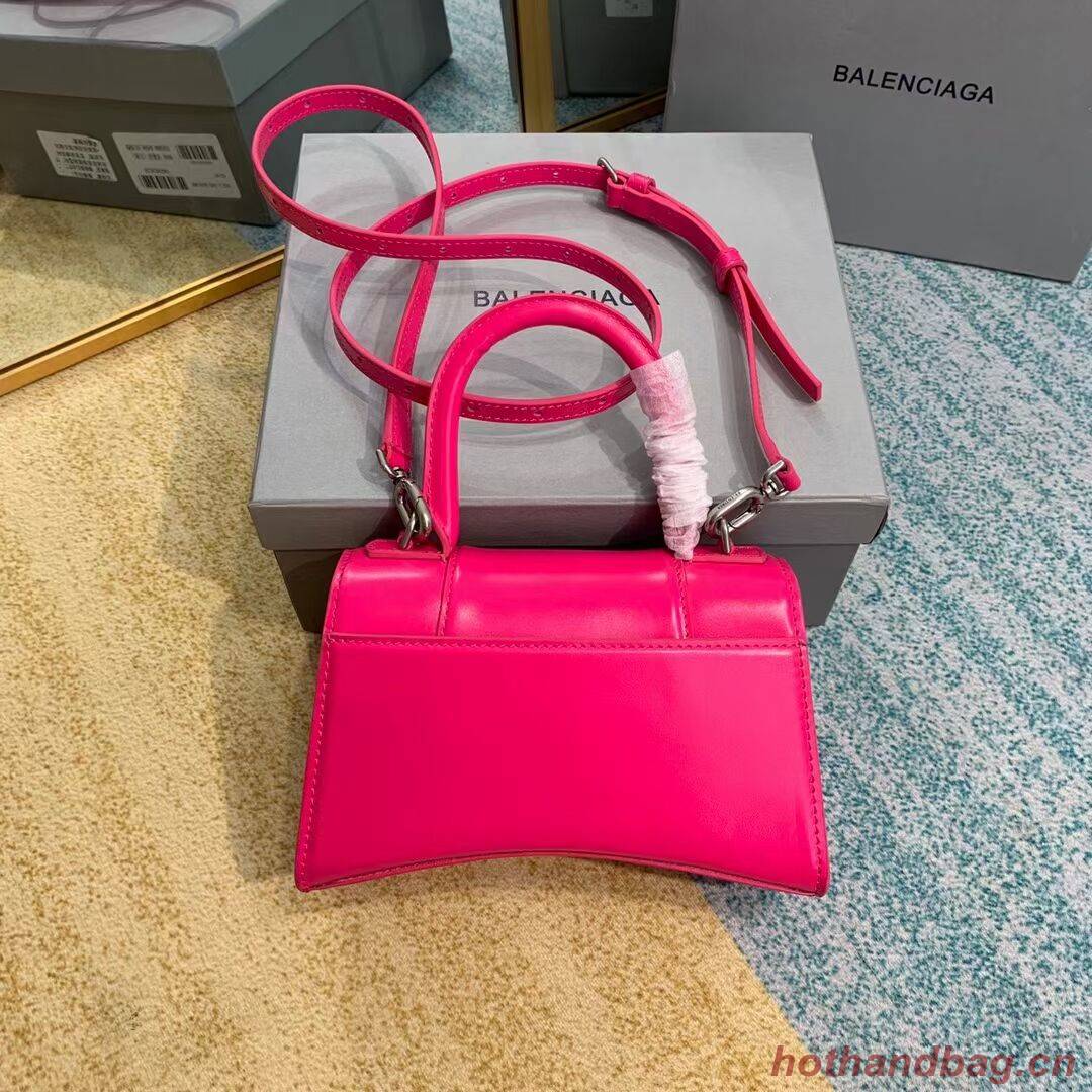 Balenciaga Hourglass XS Top Handle Bag shiny box calfskin 28331 neon pink Balenciaga Hourglass XS Top Handle Bag shiny box calfskin 28331 neon pink