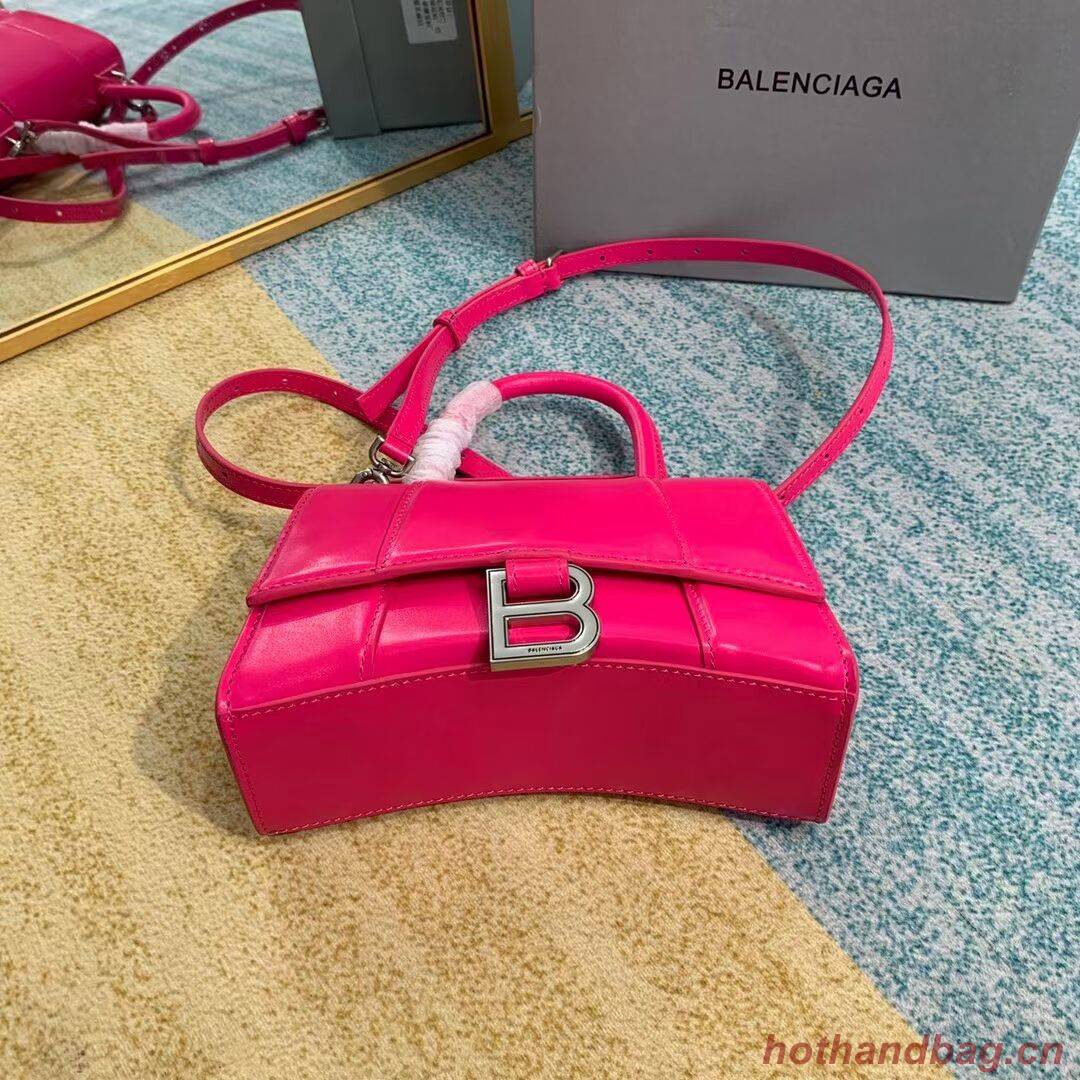 Balenciaga Hourglass XS Top Handle Bag shiny box calfskin 28331 neon pink Balenciaga Hourglass XS Top Handle Bag shiny box calfskin 28331 neon pink