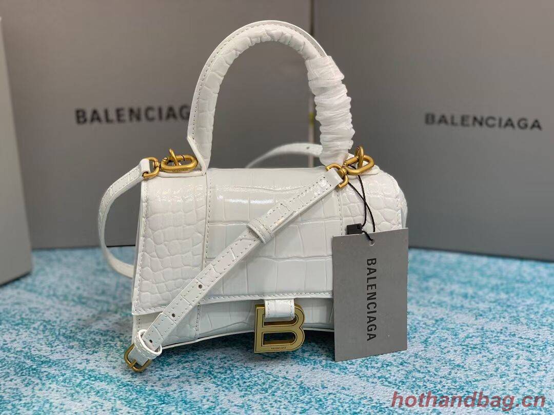 Balenciaga Hourglass XS Top Handle Bag 28331S white Balenciaga Hourglass XS Top Handle Bag 28331S white