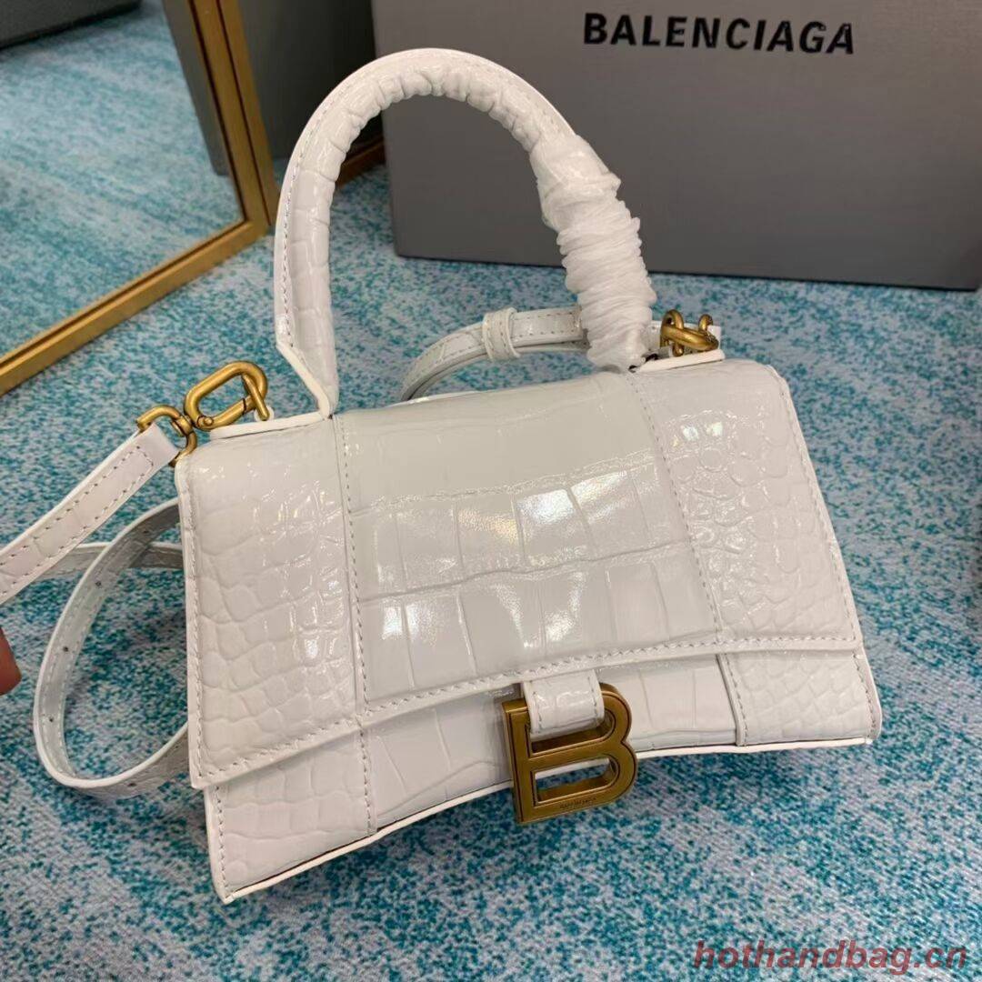 Balenciaga Hourglass XS Top Handle Bag 28331S white Balenciaga Hourglass XS Top Handle Bag 28331S white