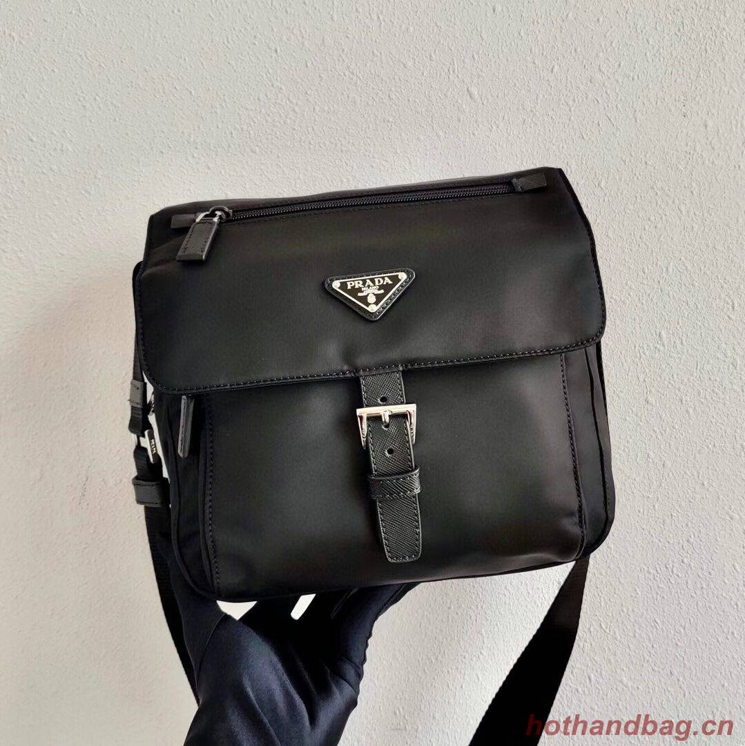 Prada Re-Nylon and Saffiano leather shoulder bag BD8993 black Prada Re-Nylon and Saffiano leather shoulder bag BD8993 black