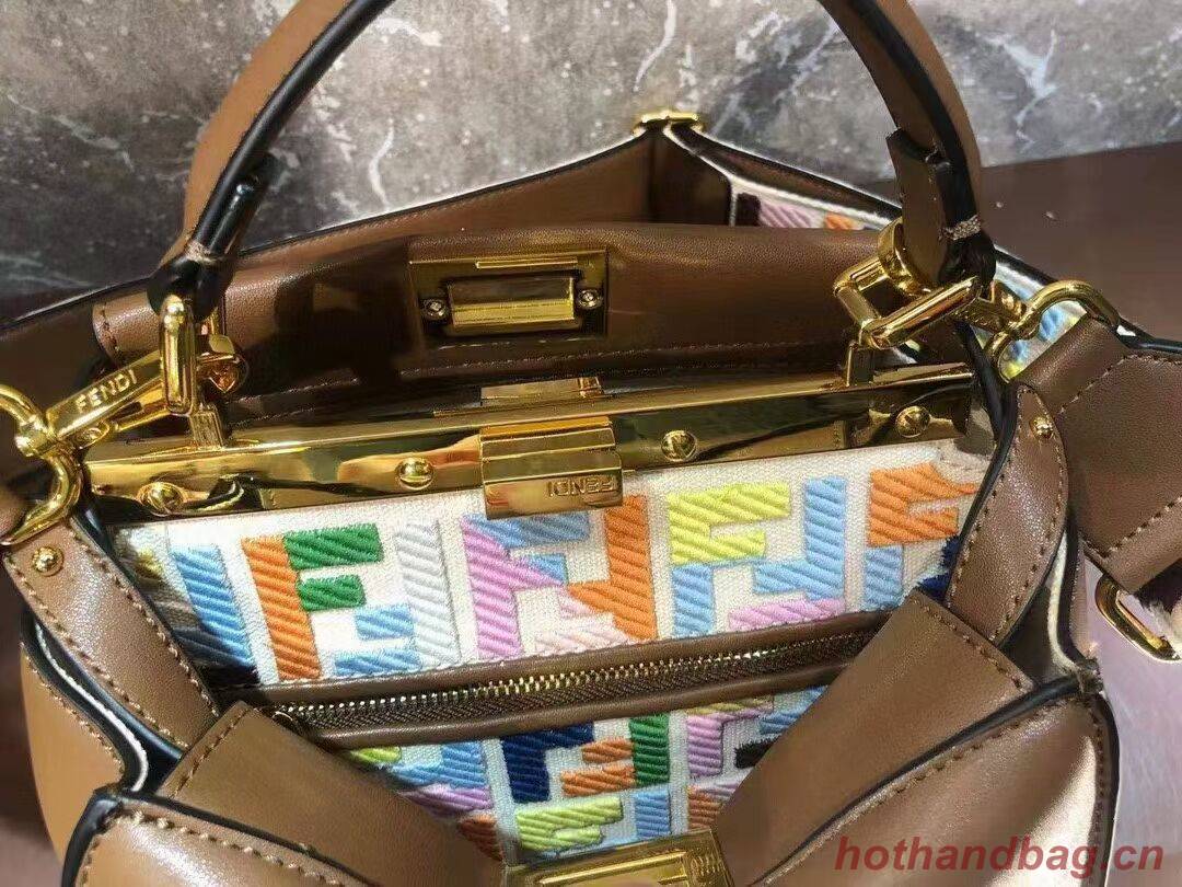 FENDI PEEKABOO ISEEU SMALL leather bag F1615 blackish green FENDI PEEKABOO ISEEU SMALL leather bag F1615 blackish green