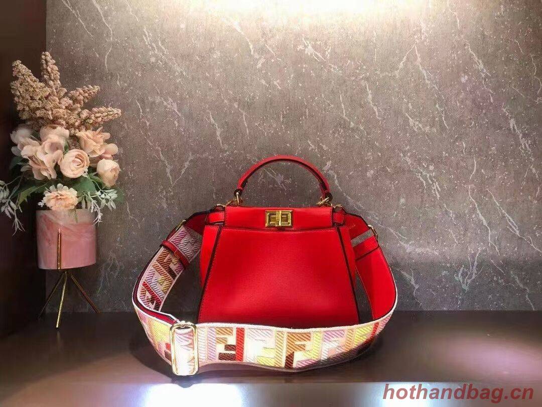 FENDI PEEKABOO ISEEU SMALL leather bag F1615 red FENDI PEEKABOO ISEEU SMALL leather bag F1615 red