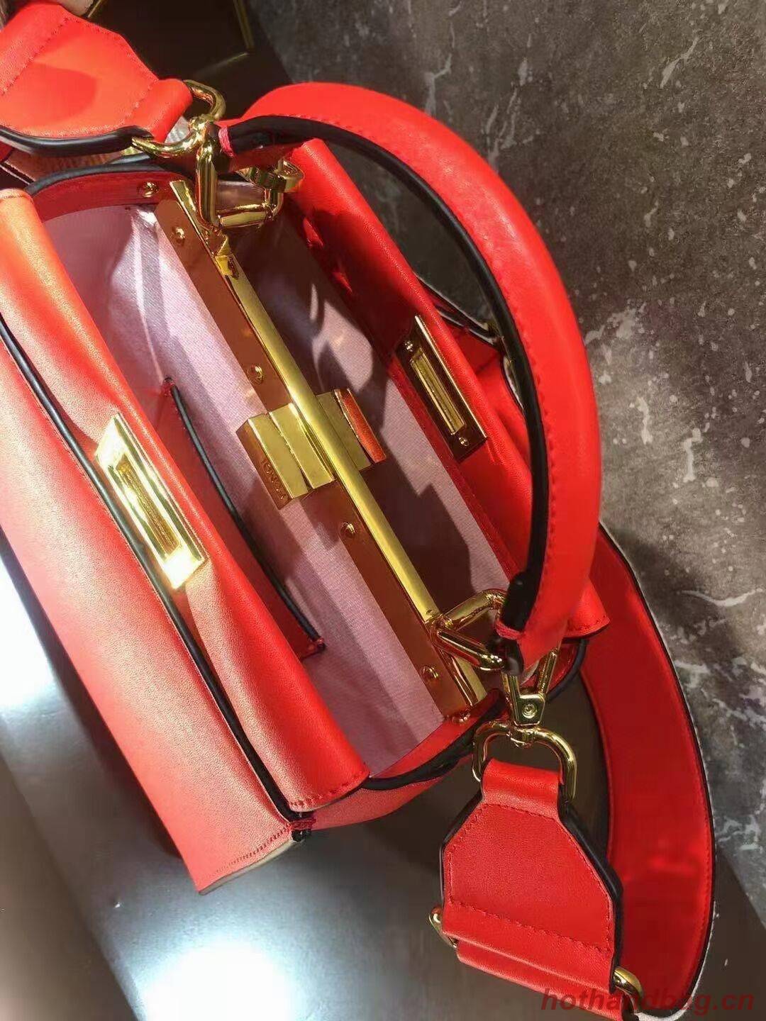 FENDI PEEKABOO ISEEU SMALL leather bag F1615 red FENDI PEEKABOO ISEEU SMALL leather bag F1615 red