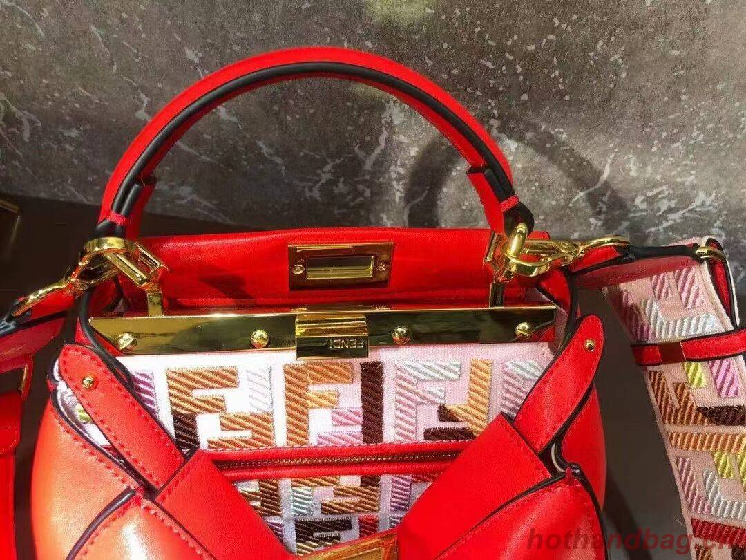 FENDI PEEKABOO ISEEU SMALL leather bag F1615 red FENDI PEEKABOO ISEEU SMALL leather bag F1615 red
