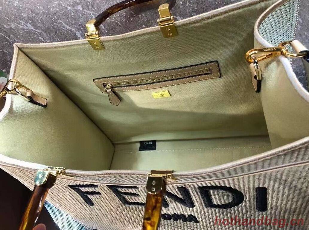 FENDI PEEKABOO X-TOTE FF Weave Bag 8BH376 Brown FENDI PEEKABOO X-TOTE FF Weave Bag 8BH376 Brown