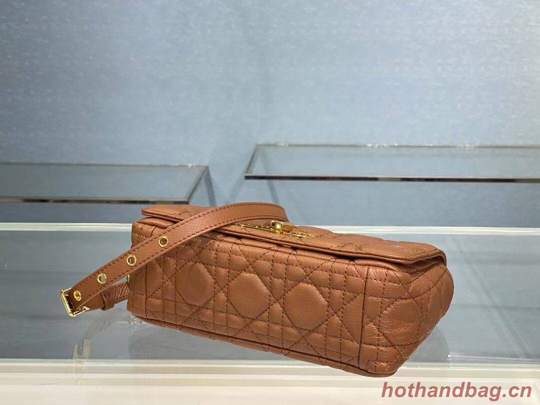 Dior SMALL DIOR CARO BAG Soft Cannage Calfskin M9241 Cognac-Colored Dior SMALL DIOR CARO BAG Soft Cannage Calfskin M9241 Cognac-Colored