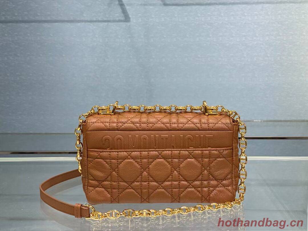 Dior SMALL DIOR CARO BAG Soft Cannage Calfskin M9241 Cognac-Colored Dior SMALL DIOR CARO BAG Soft Cannage Calfskin M9241 Cognac-Colored
