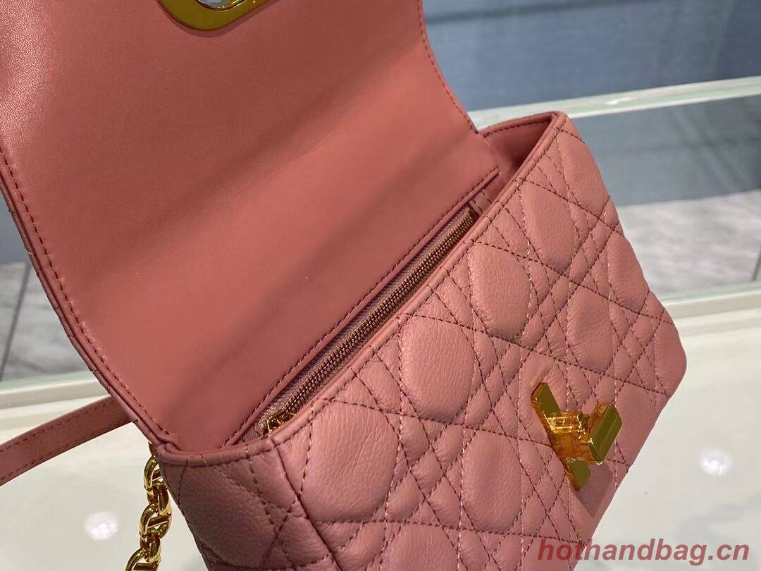 Dior SMALL DIOR CARO BAG Soft Cannage Calfskin M9241 pink Dior SMALL DIOR CARO BAG Soft Cannage Calfskin M9241 pink