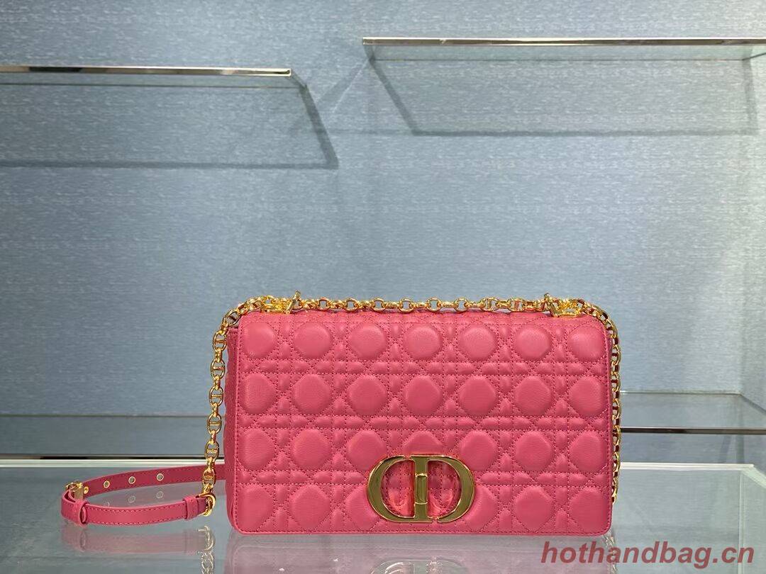 LARGE DIOR CARO BAG Soft Cannage Calfskin M9243U rose LARGE DIOR CARO BAG Soft Cannage Calfskin M9243U rose