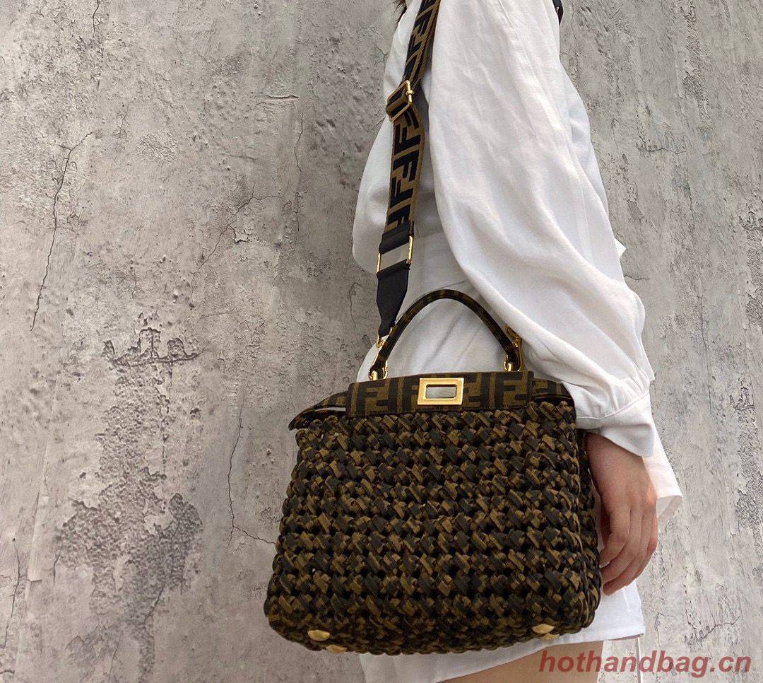 Fendi PEEKABOO ISEEU Weave Bag F4587 Green Fendi PEEKABOO ISEEU Weave Bag F4587 Green