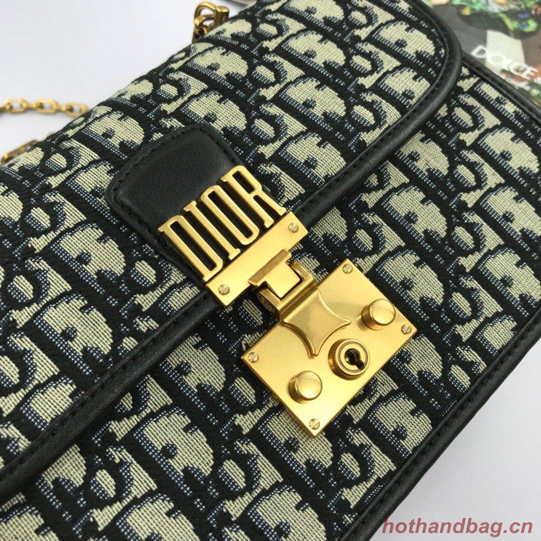 Dior Oblique Canvas Chain Shoulder Flap Bag S2013 Navy Blue Dior Oblique Canvas Chain Shoulder Flap Bag S2013 Navy Blue