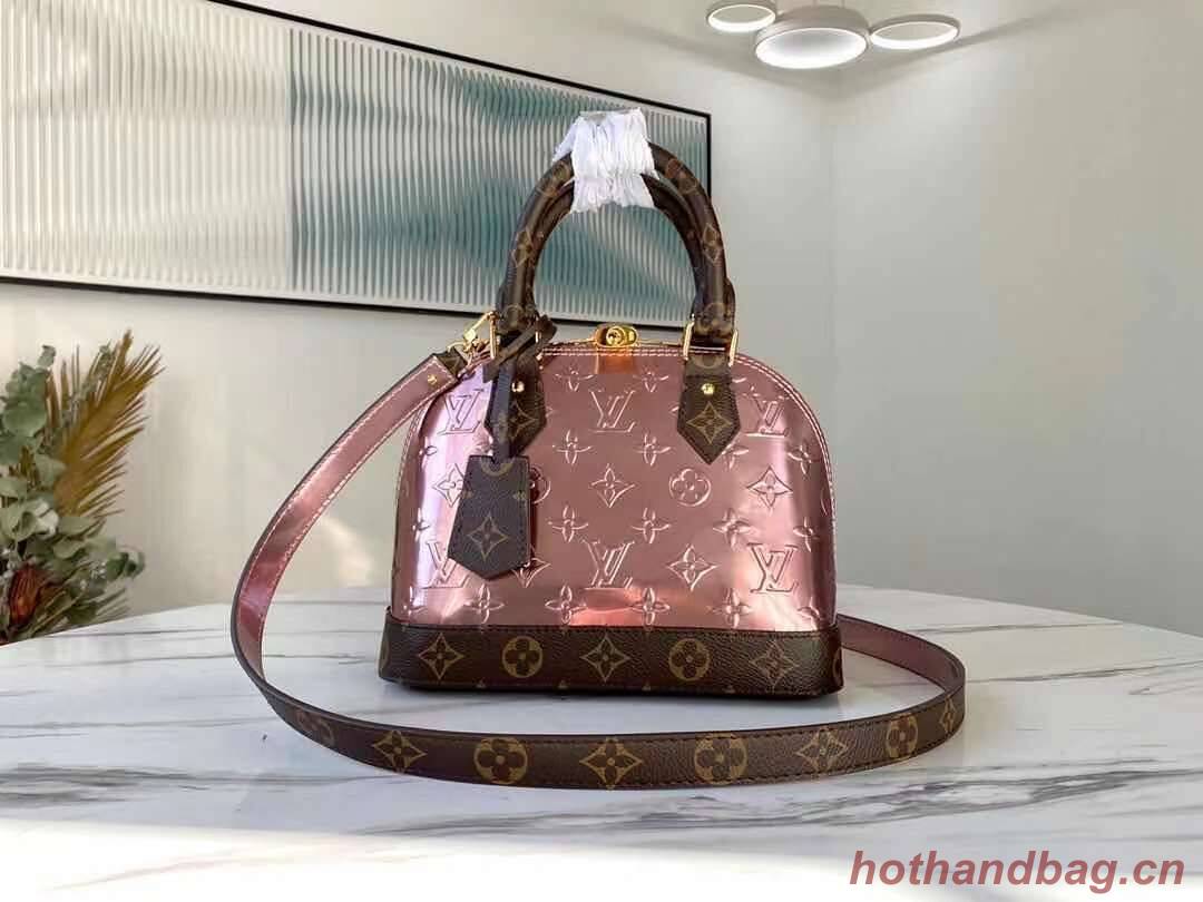 Louis Vuitton Monogram Vernis Alma BB Tote Bag M91606 Rose Louis Vuitton Monogram Vernis Alma BB Tote Bag M91606 Rose