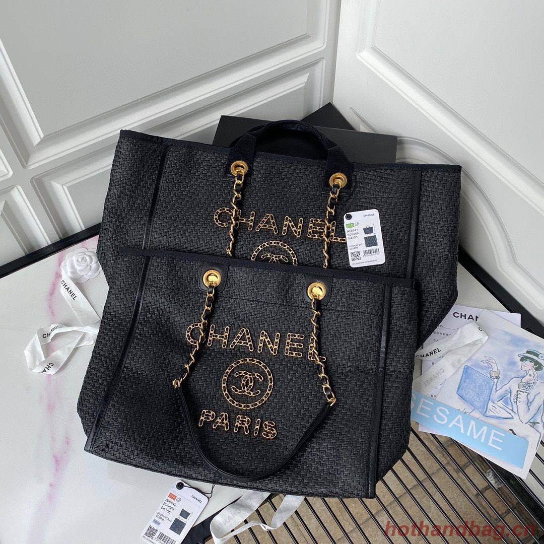 Chanel Large Weave Shopping Bag A66941 Black Chanel Large Weave Shopping Bag A66941 Black