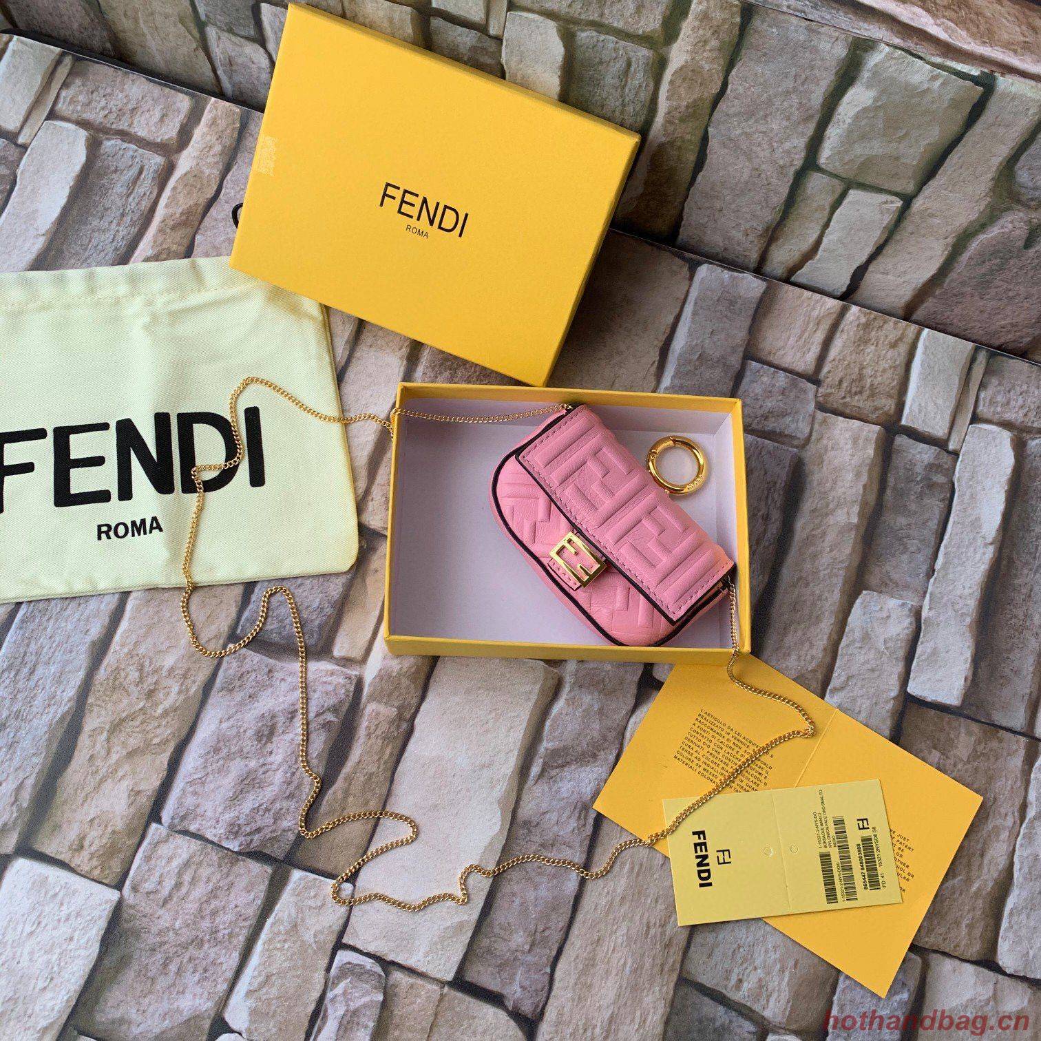 FENDI NANO BAGUETTE CHARM nappa leather 7AR844 Pink FENDI NANO BAGUETTE CHARM nappa leather 7AR844 Pink