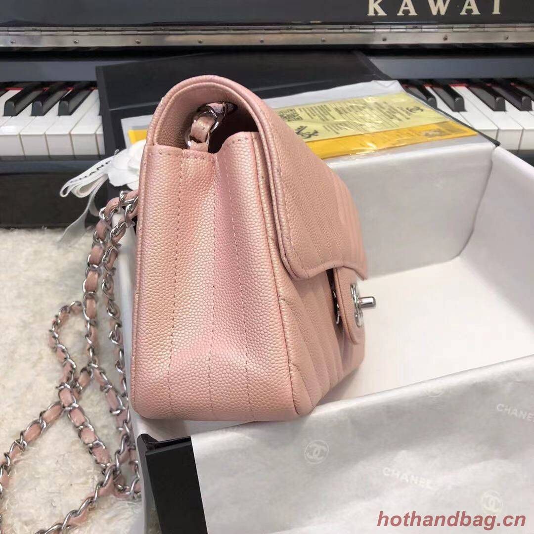 Chanel 2.55 Series Flap Bag Leather Rose gold A1116CF Silver Chanel 2.55 Series Flap Bag Leather Rose gold A1116CF Silver