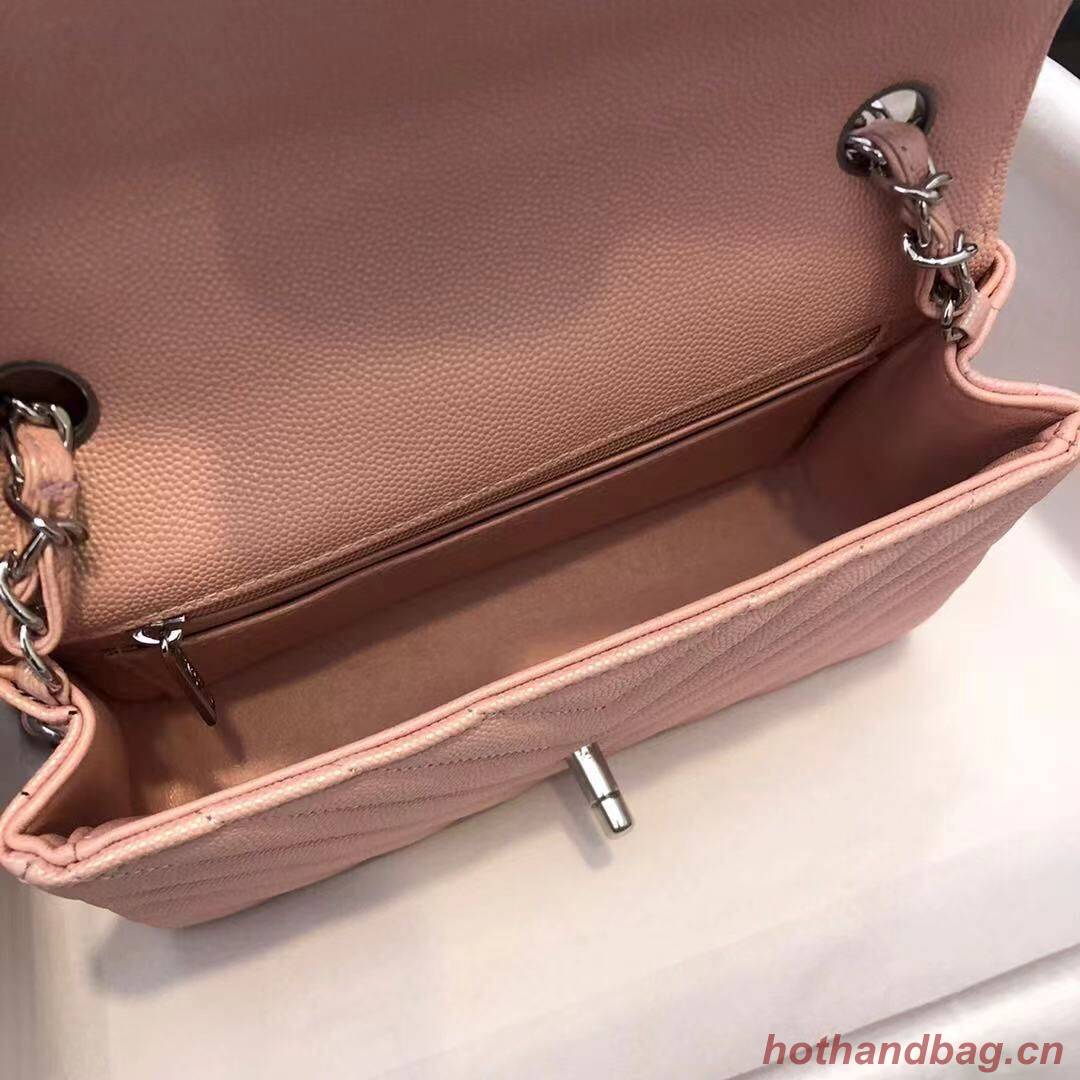 Chanel 2.55 Series Flap Bag Leather Rose gold A1116CF Silver Chanel 2.55 Series Flap Bag Leather Rose gold A1116CF Silver