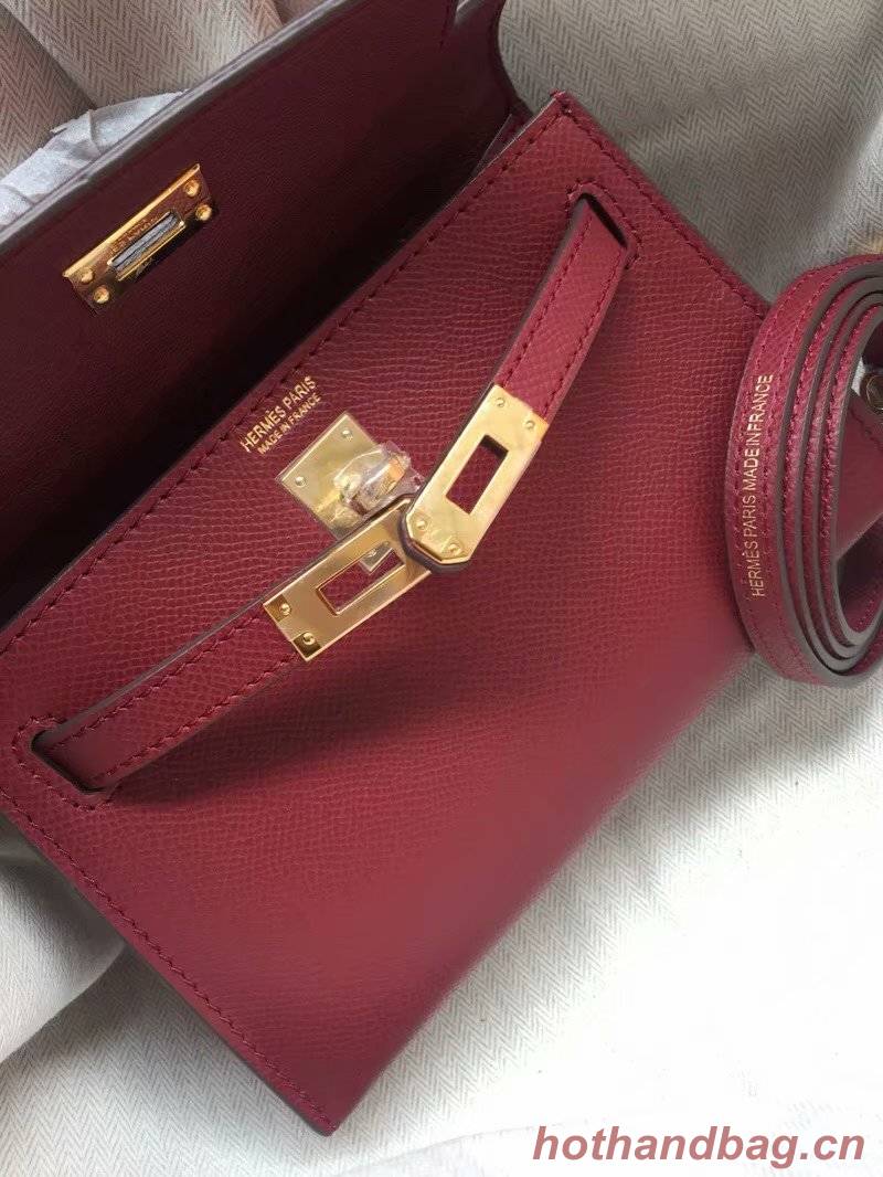 Hermes Kelly 19cm Shoulder Bags Epsom Leather KL19 fuchsia Hermes Kelly 19cm Shoulder Bags Epsom Leather KL19 fuchsia