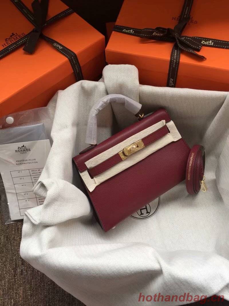 Hermes Kelly 19cm Shoulder Bags Epsom Leather KL19 fuchsia Hermes Kelly 19cm Shoulder Bags Epsom Leather KL19 fuchsia