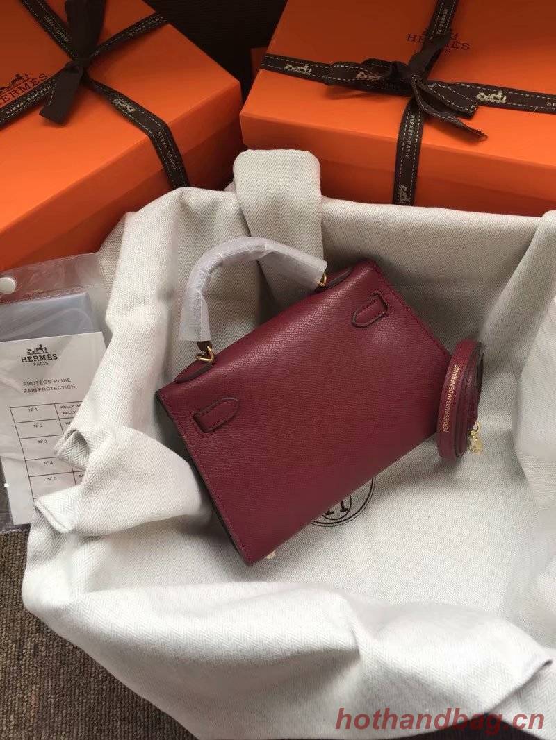 Hermes Kelly 19cm Shoulder Bags Epsom Leather KL19 fuchsia Hermes Kelly 19cm Shoulder Bags Epsom Leather KL19 fuchsia